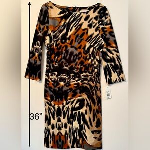 NWT Jessica Simpson Black and Brown Long Sleeve Dress